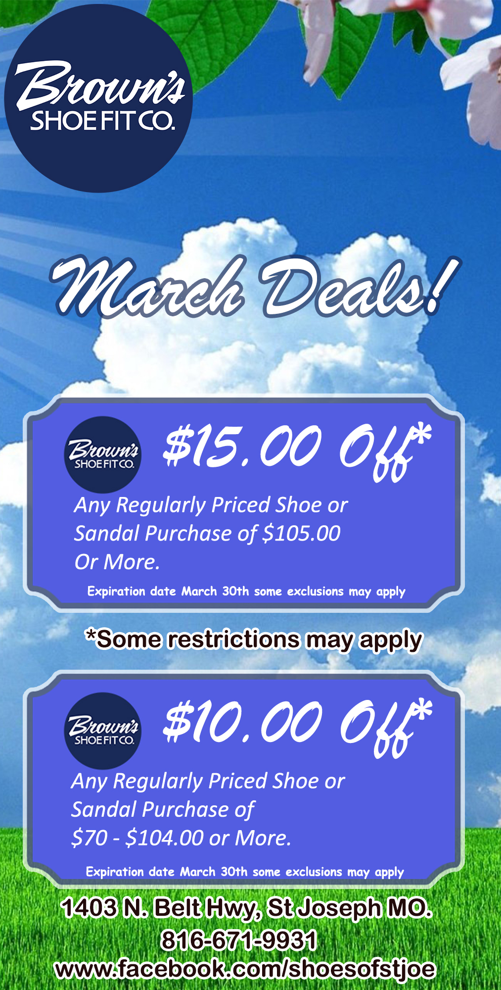 Brown Shoe March 2023 copy February Deals Image