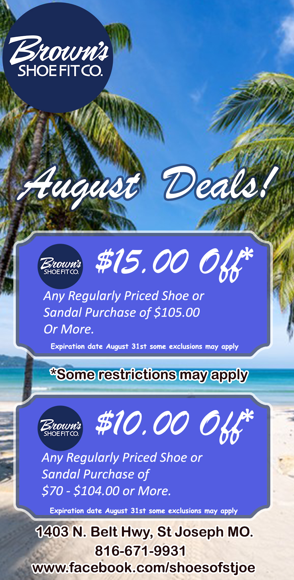 Brown Shoe August 2024 copy February Deals Image